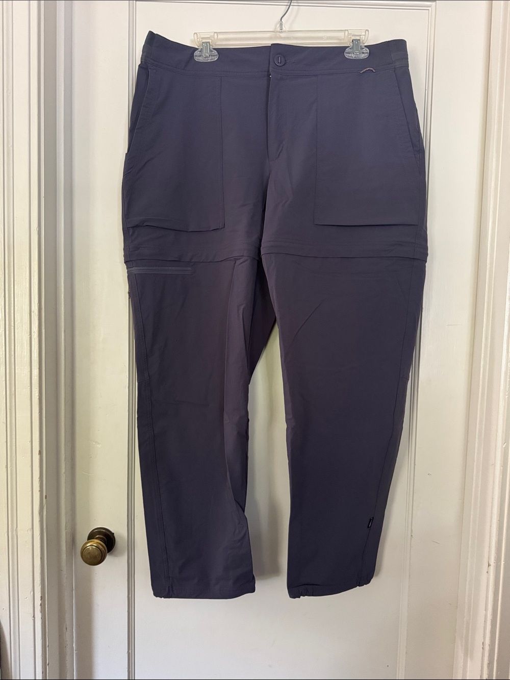 REI Women's Wide Leg Zip-Off Hiking Pants in Dark Gray